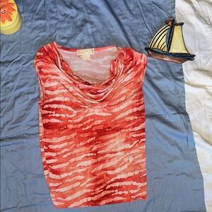 Michaels Red and White Draped Top